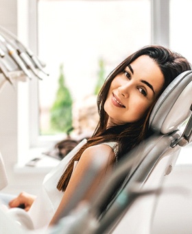 Woman in dentist’s chair