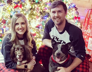 Dr. Hand and her husband at Christmas