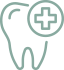 Animated tooth with emergency cross icon