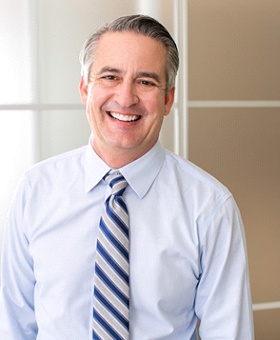 smiling businessman in an office