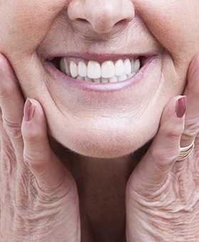 Closeup of healthy happy smile