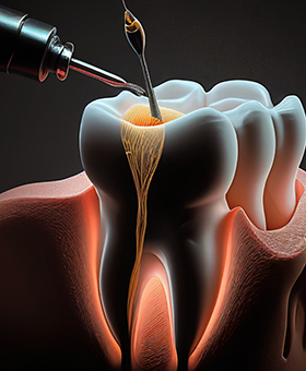 Digital illustration of a root canal