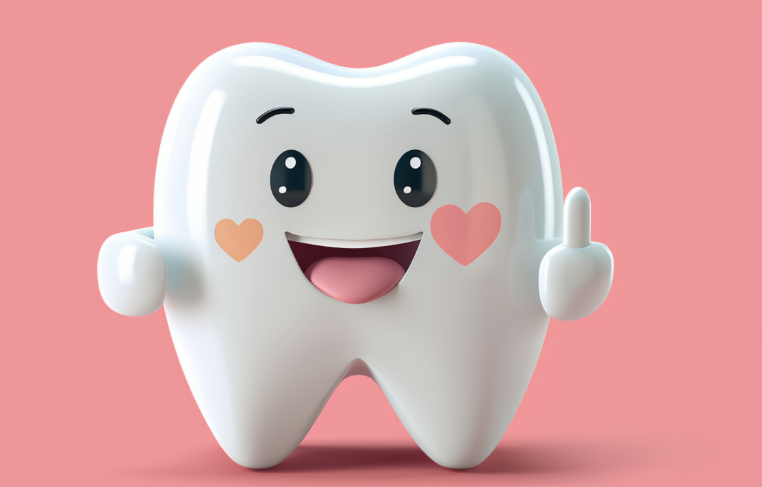 Cartoon tooth giving thumbs up
